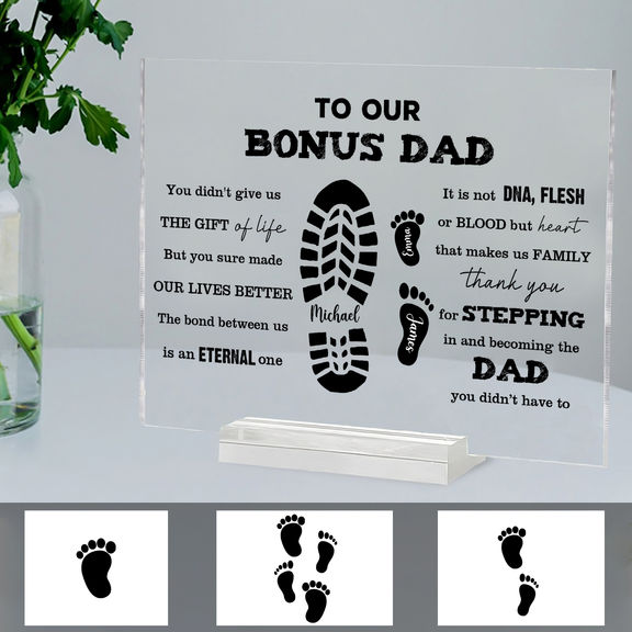 Father's Day Gift - Step dad - To my bonus dad Personalized Acrylic Plaque