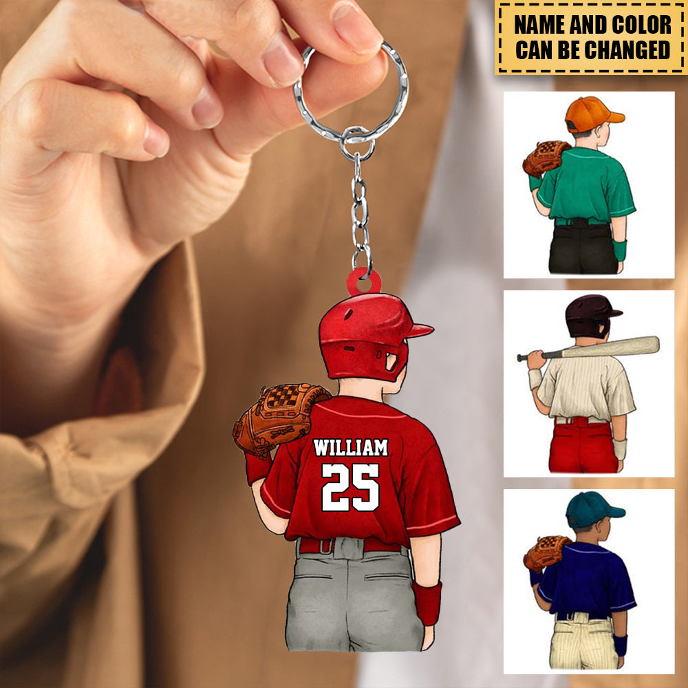 Persobnalized Gift For Grandson Baseball Acrylic Keychain