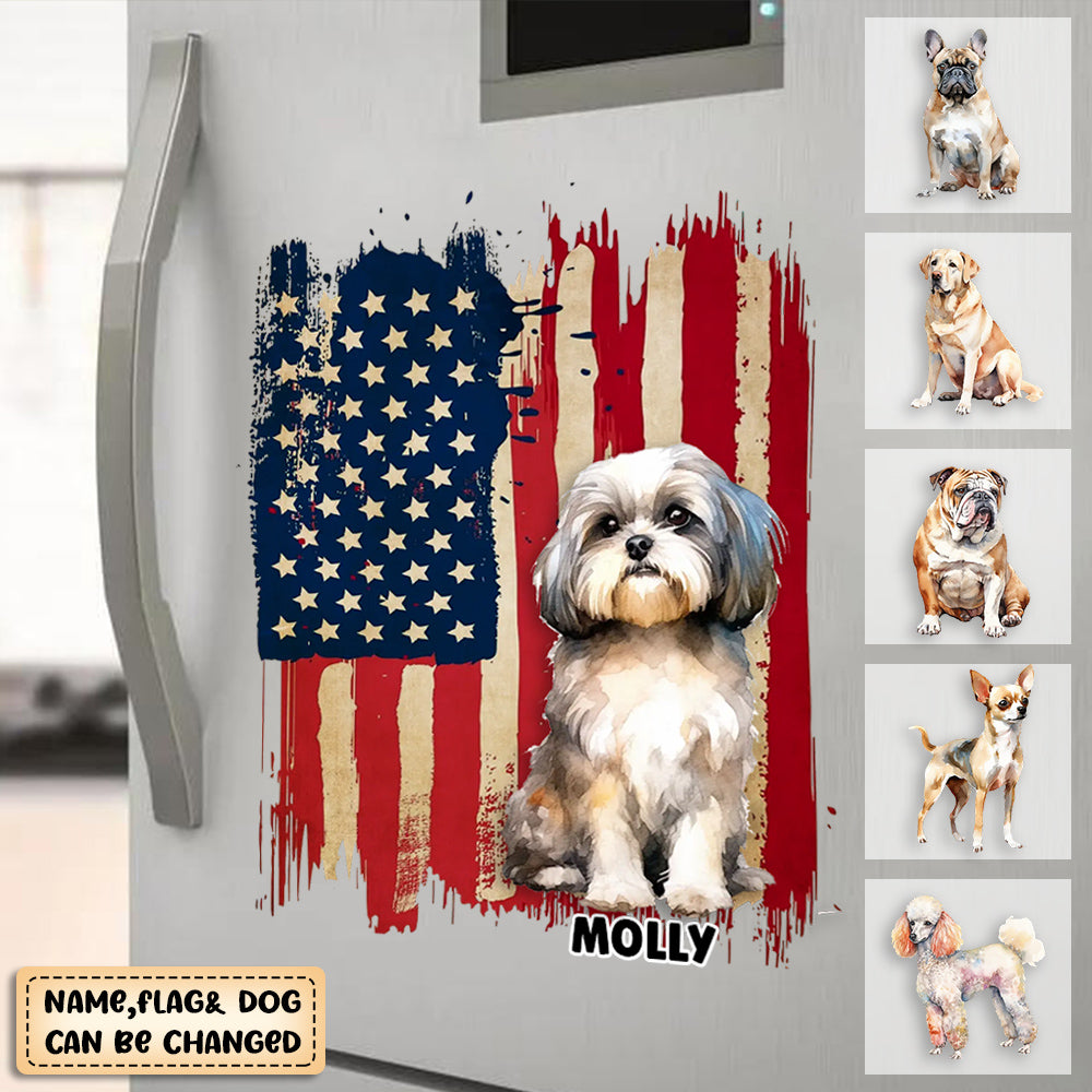 Personalized Dog Flag Refrigerator Decal For Dog Lovers