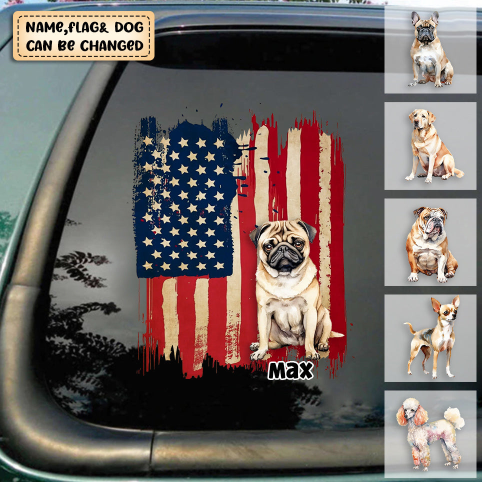 Personalized Dog Flag Car Decal For Dog Lovers