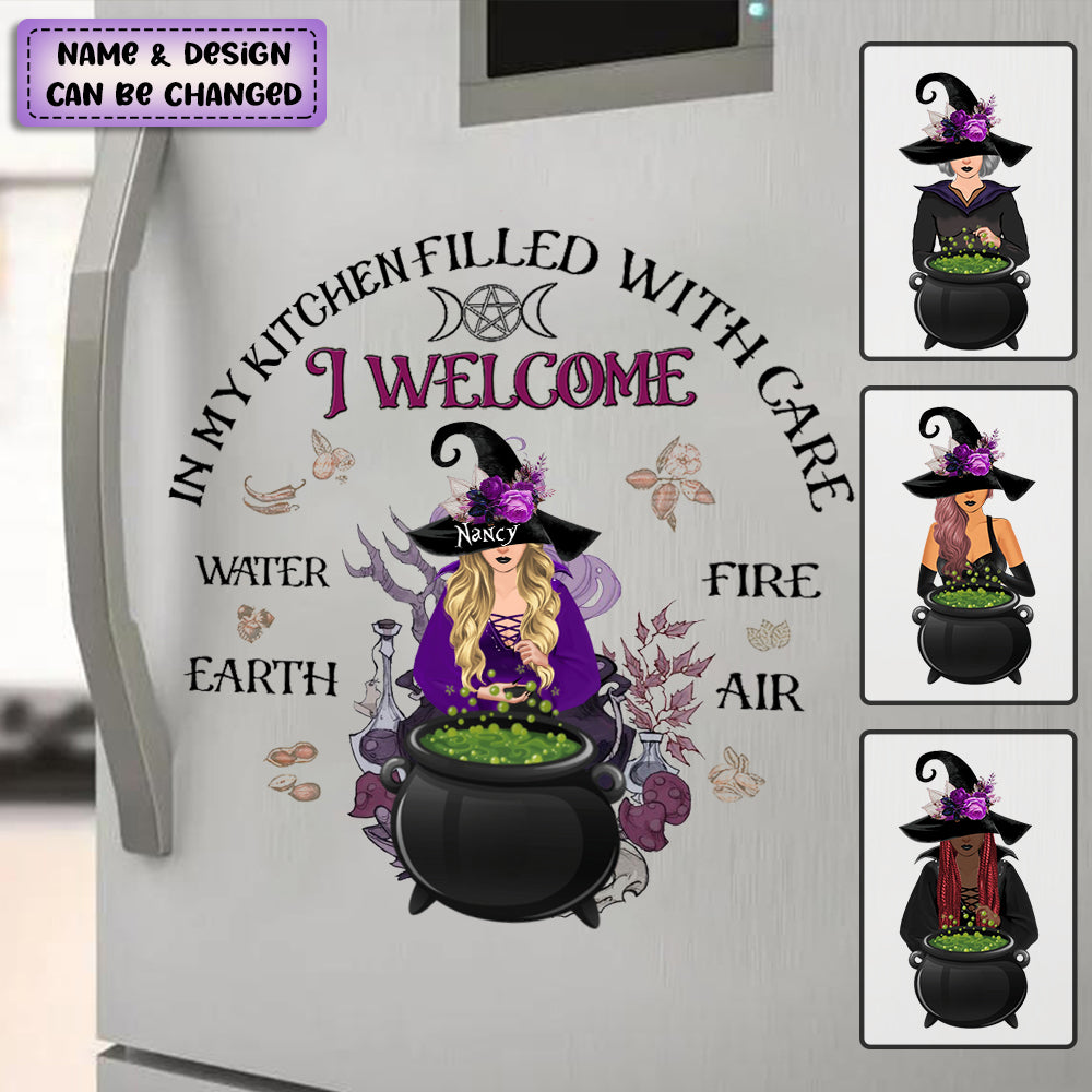 Personalized In My Kitchen Filled With Care I Welcome Water Earth Fire Air Witch Decal