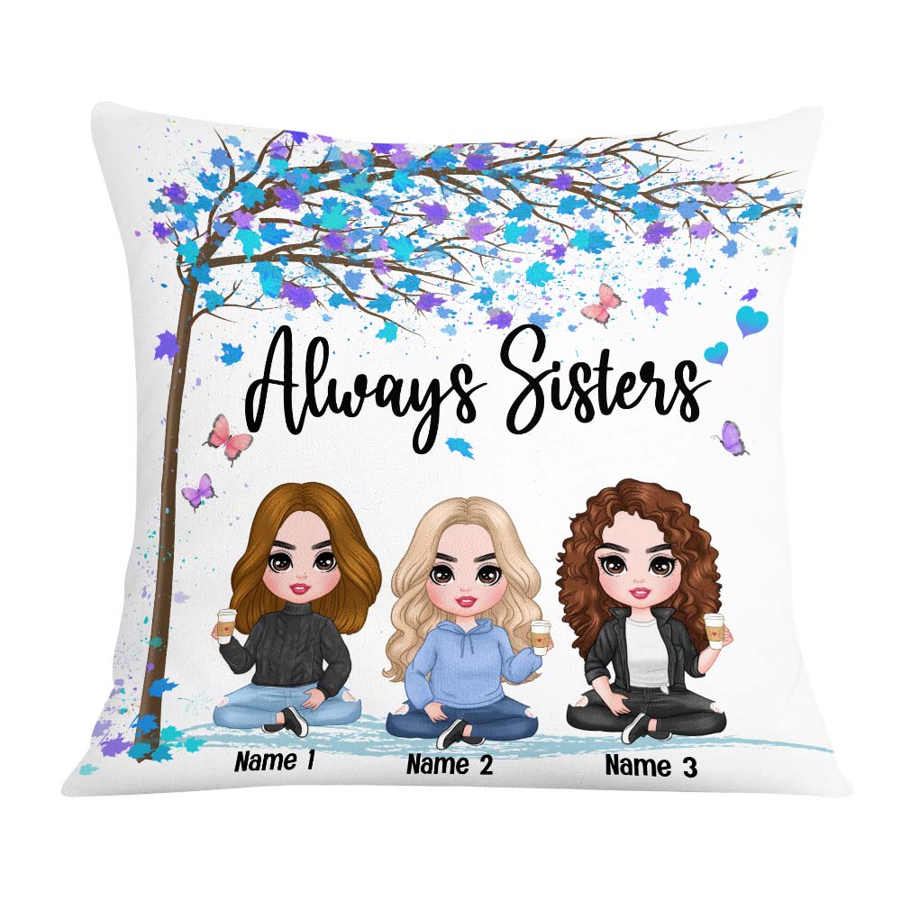 Personalized Family Icon Sisters Pillow
