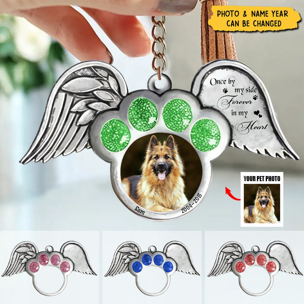 Personalized Memorial Dog Wings Acrylic Keychain