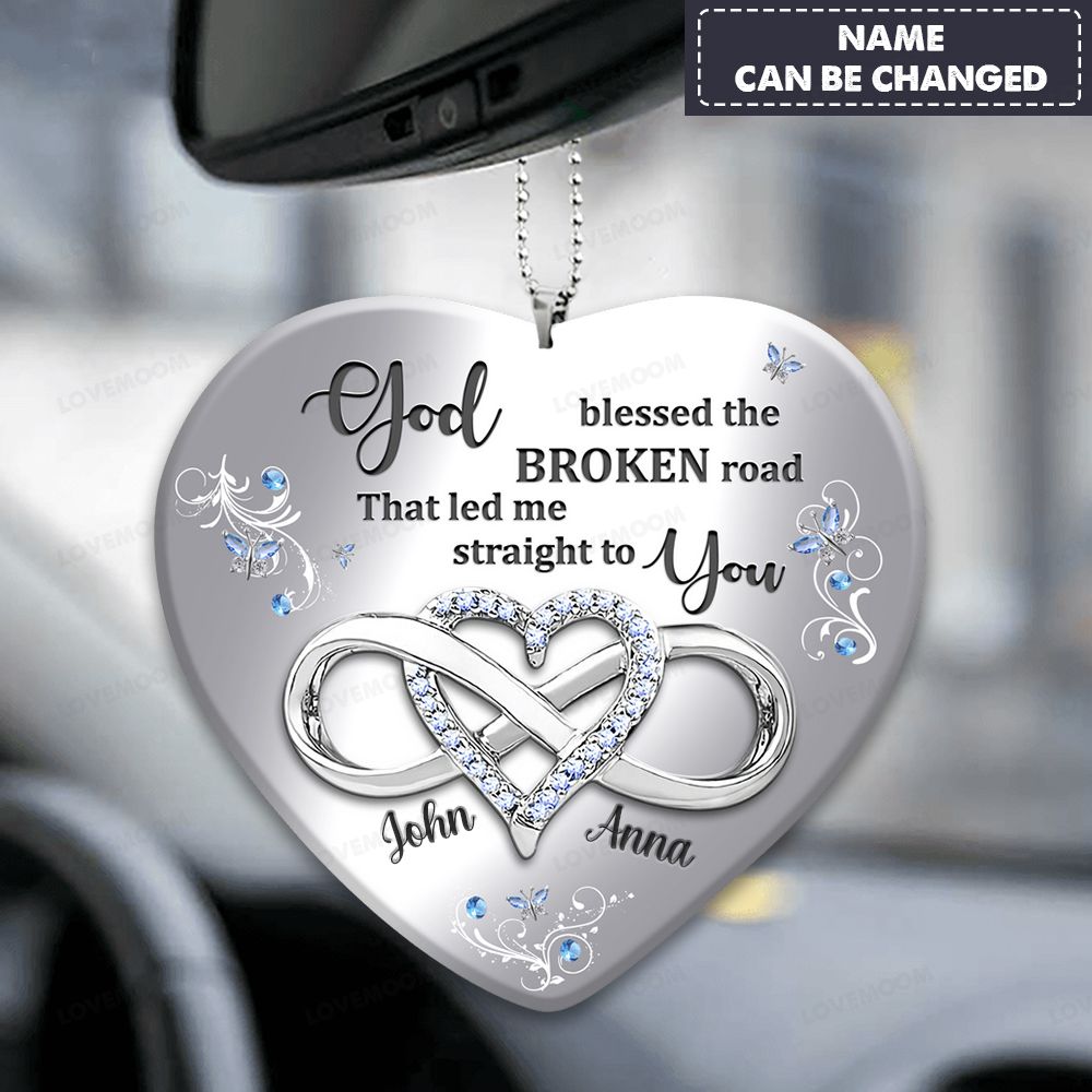 Sparkle Infinity Heart God Blessed Personalized Ornament