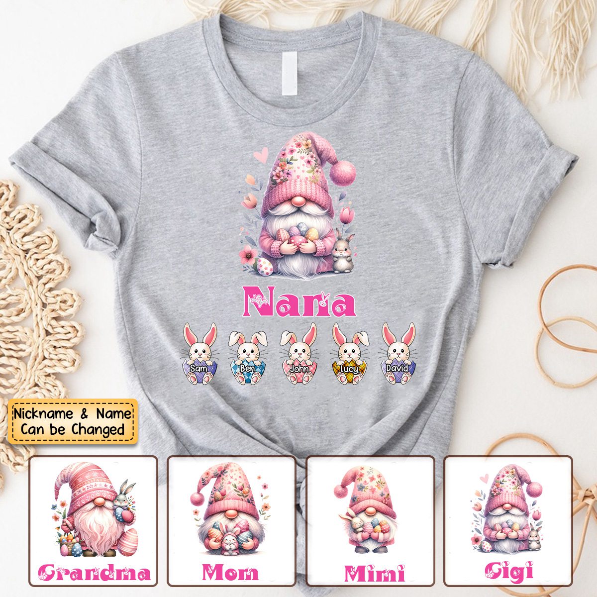 Personalized Little Bunnies Easter Day 100% Pure Cotton T-Shirt