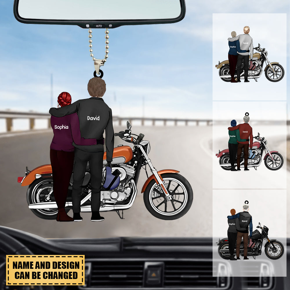 Custom Personalized Couple And Motorcycle Ornament - Best Gift For Couple