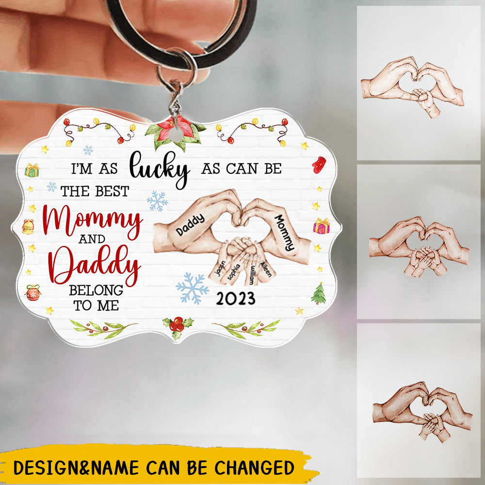 Personalized Acrylic Keychain Gift For Baby First Mommy & Daddy