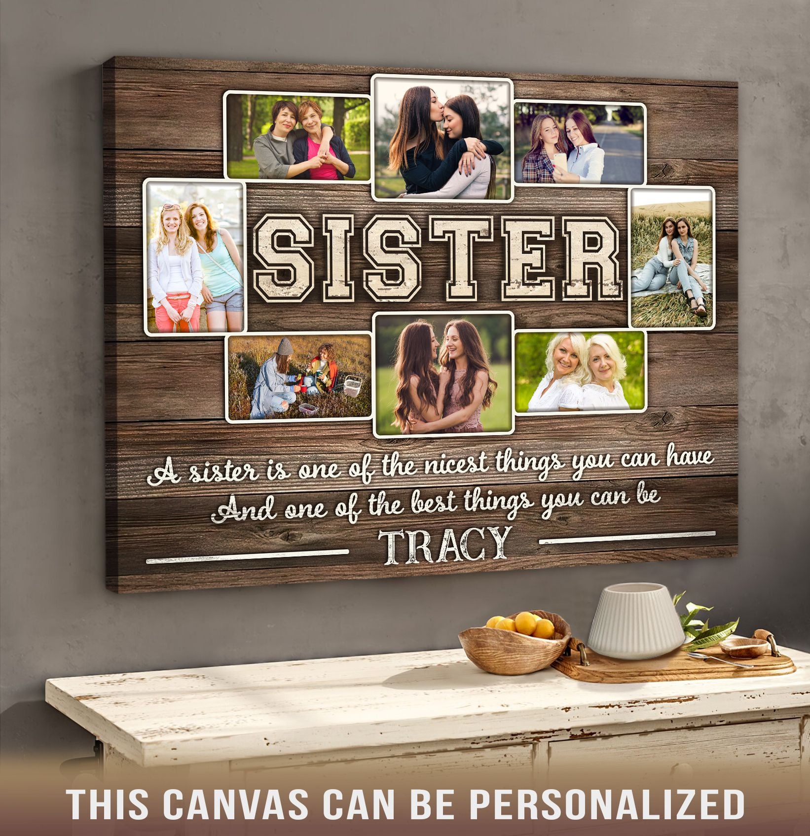 Personalized Gift Idea For Sister Canvas Print For Sister