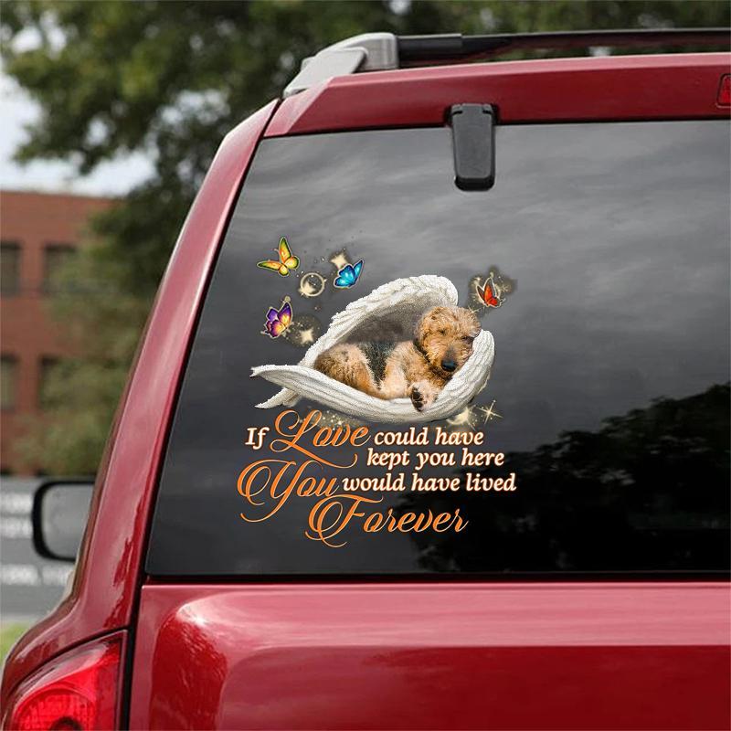 Airedale Terrier Sleeping Angel Lived Forever Decal