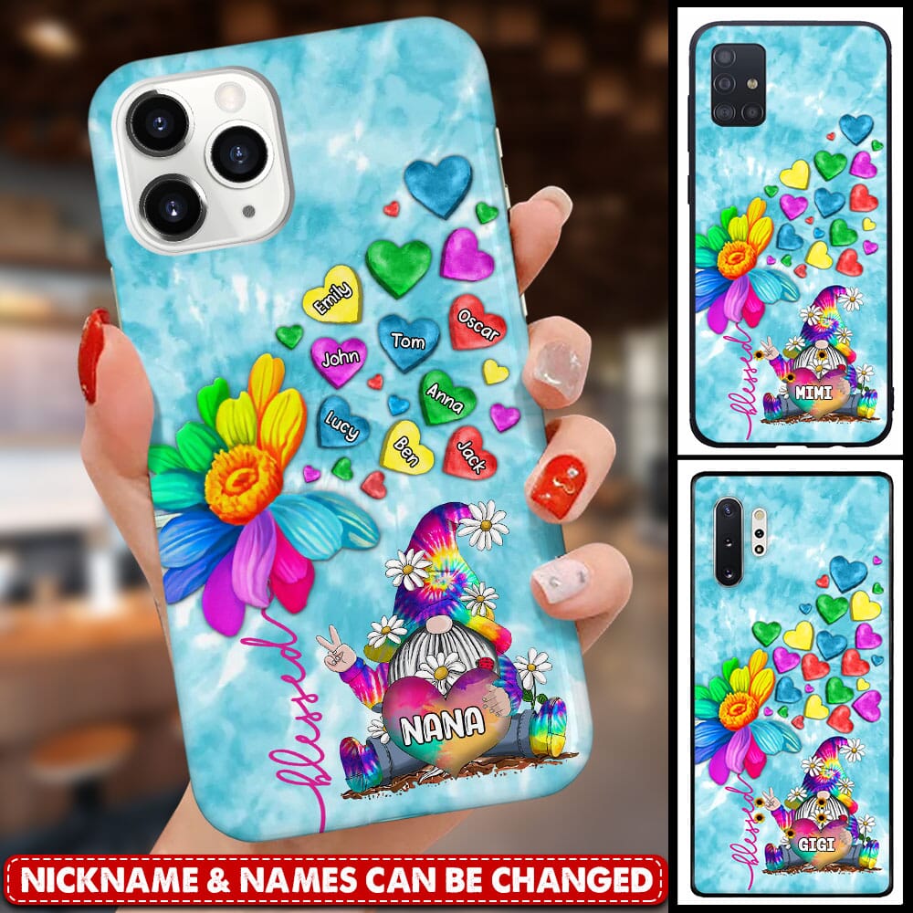 Colorful Flower Nana Mom Sweet Heart Kids Personalized Phone Case