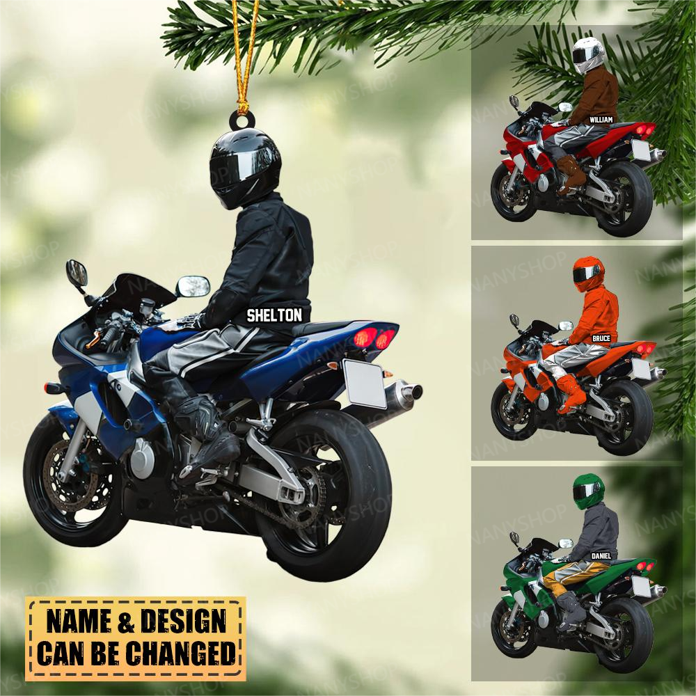 Personalized Motorcycle Lover Christmas-Two Sided Ornament
