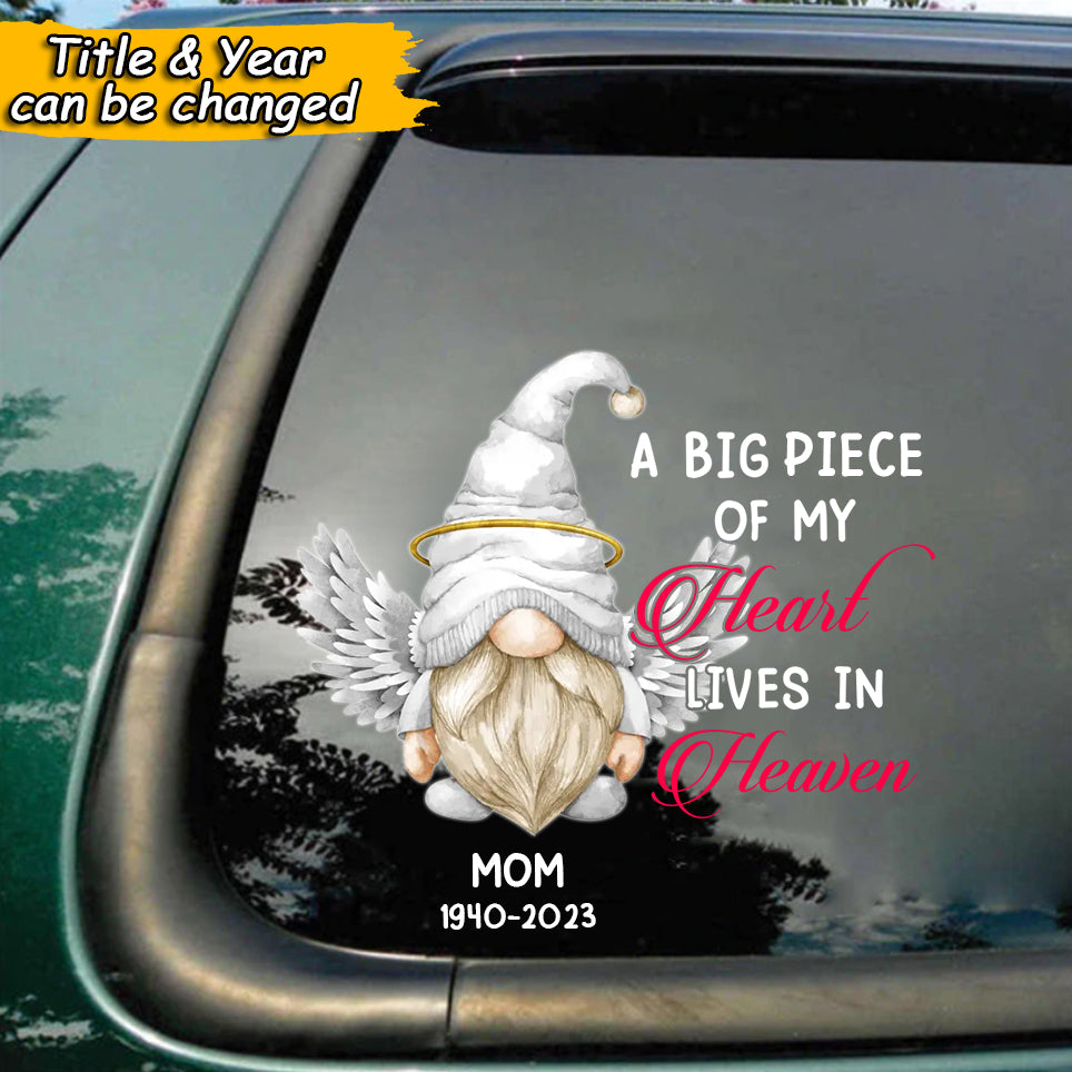 Personalized a Big Peace of My Heart Lives in Heaven Decal