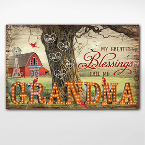 Grandma's Blessings - Personalized Poster Canvas Print
