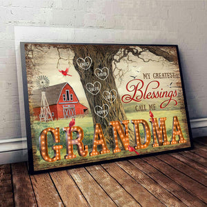 Grandma's Blessings - Personalized Poster Canvas Print
