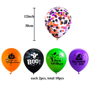 10PCS Halloween Party 12 Inch Balloons Decorations