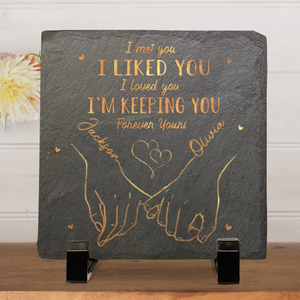 My Heart Is Perfect Because You Are Inside - Couple Personalized Custom Square Shaped Stone With Stand