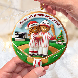 Baseball Cookie Always Your Biggest Fan Personalized Acrylic Ornament