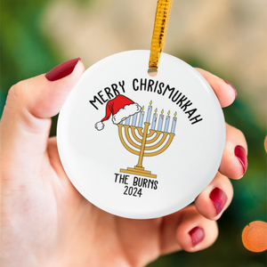 Personalized Christmas Hanukkah Ornament Jewish and Christian Family Decorations