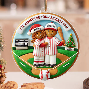 Baseball Cookie Always Your Biggest Fan Personalized Acrylic Ornament