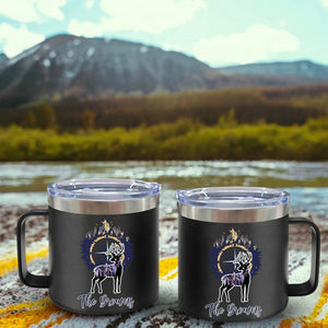 Bear And Mountains - Camping Gift For Camping Lovers - Personalized 14oz Stainless Steel Tumbler With Handle