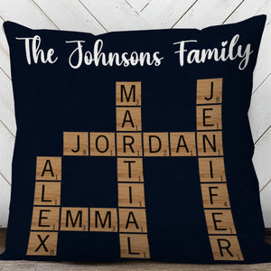 Personalized Family Crossword Puzzle Art Pillow