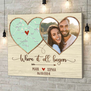 Where It All Began Map Gift Our First Date Map Personalized Poster