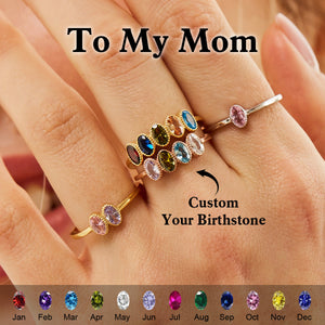 Handmade Jewelry Mom's Ring, Personalized Birthstone Ring