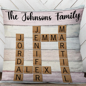 Personalized Family Crossword Puzzle Art Pillow