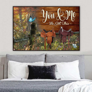 And So Together We Built A Life We Love Horse Saddle - Personalized Couple Poster Canvas Print