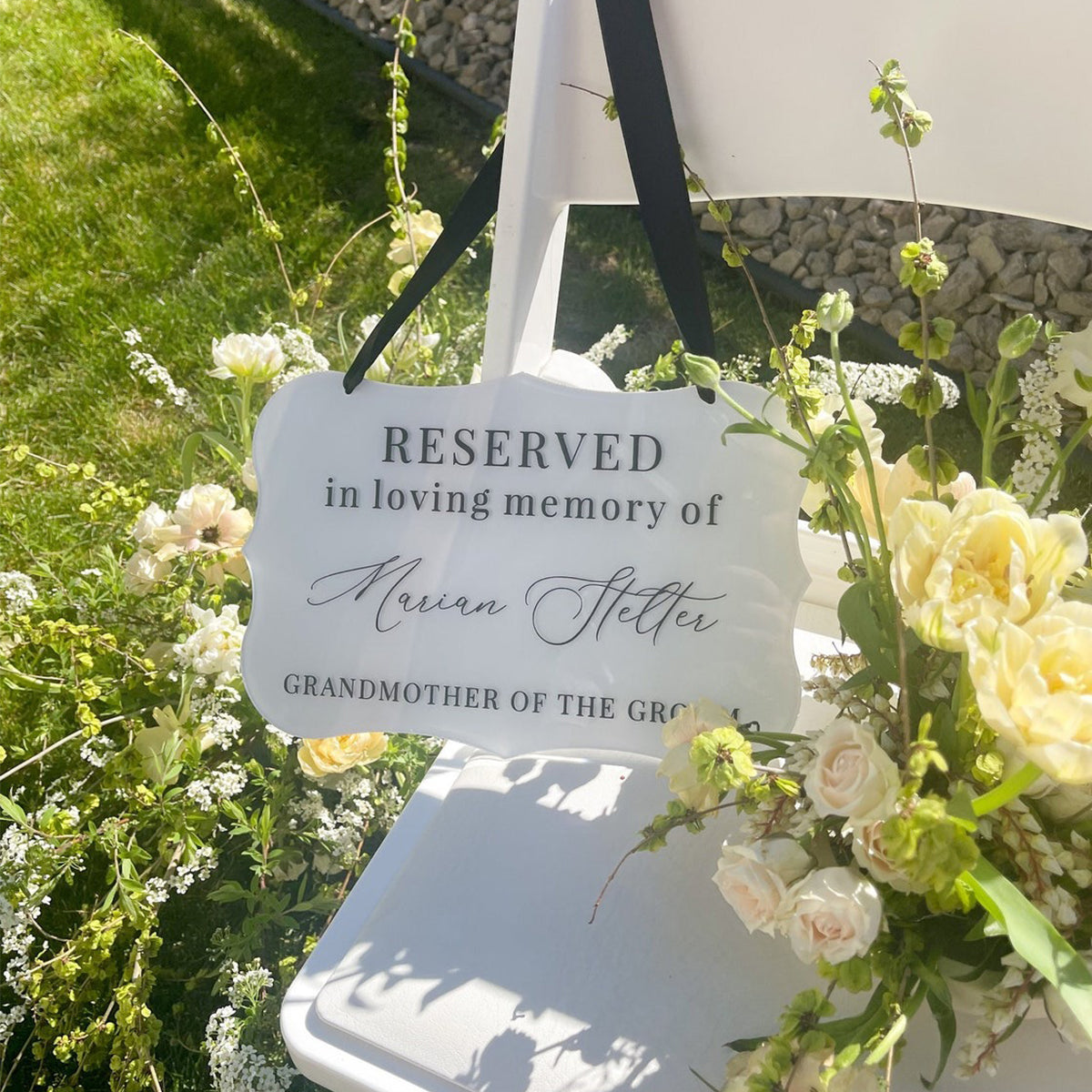 Personalized Memorial Reserved Seat In Loving Memory Wedding Acrylic Sign