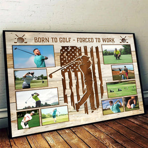 Personalized US Golf Photo Collage Poster, Golf Player Gift, Golf Clubs Gift