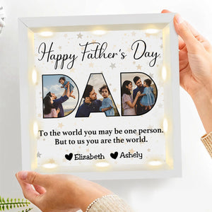 Father - To Me You Are The World - Personalized Light Shadow Box