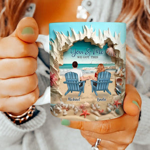 You & Me We Got This Personalized Couple Beach Mug