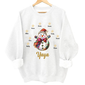 Personalized Gift For Grandma Christmas Snowman Sweatshirt