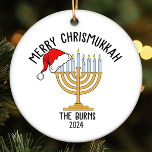 Personalized Christmas Hanukkah Ornament Jewish and Christian Family Decorations