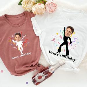 Funny Custom Face stick figures Birthday Party Group Personalized T-Shirt