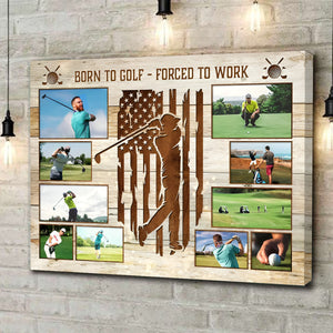 Personalized US Golf Photo Collage Poster, Golf Player Gift, Golf Clubs Gift