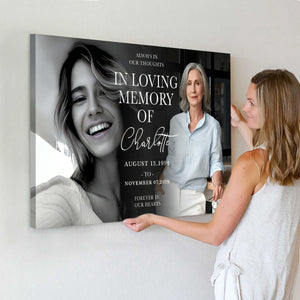 Personalized In Loving Memory Memorial Photo Canvas Poster