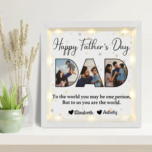 Father - To Me You Are The World - Personalized Light Shadow Box