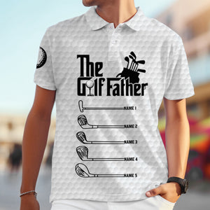 The Golf Father Grandfather - Best Dad By Par - Personalized Polo Shirt