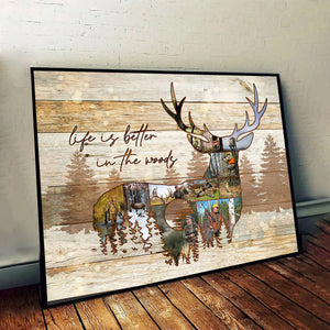 Personalized Deer Photo Collage Poster, Gift For Hunter