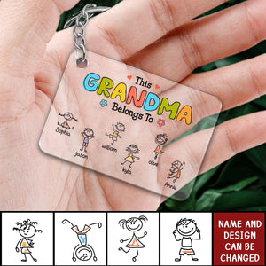Personalized Acrylic Keychain - This Grandma Belongs To Drawing