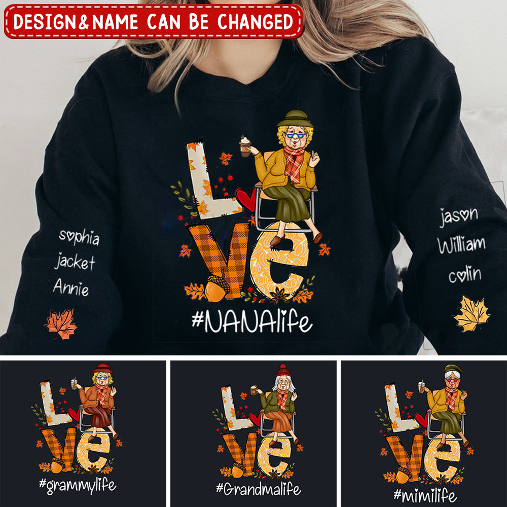 Personalized Gift For Grandma Love Fall Sweatshirt