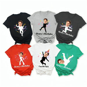 Funny Custom Face stick figures Birthday Party Group Personalized T-Shirt