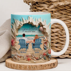 You & Me We Got This Personalized Couple Beach Mug