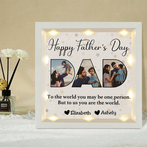 Father - To Me You Are The World - Personalized Light Shadow Box