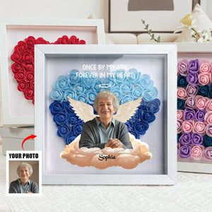 Personalized Forever In My Heart Memorial Flower Shadow Box