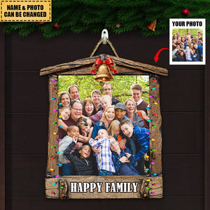 Personalized Christmas Gift For Happy Family Members Door Sign