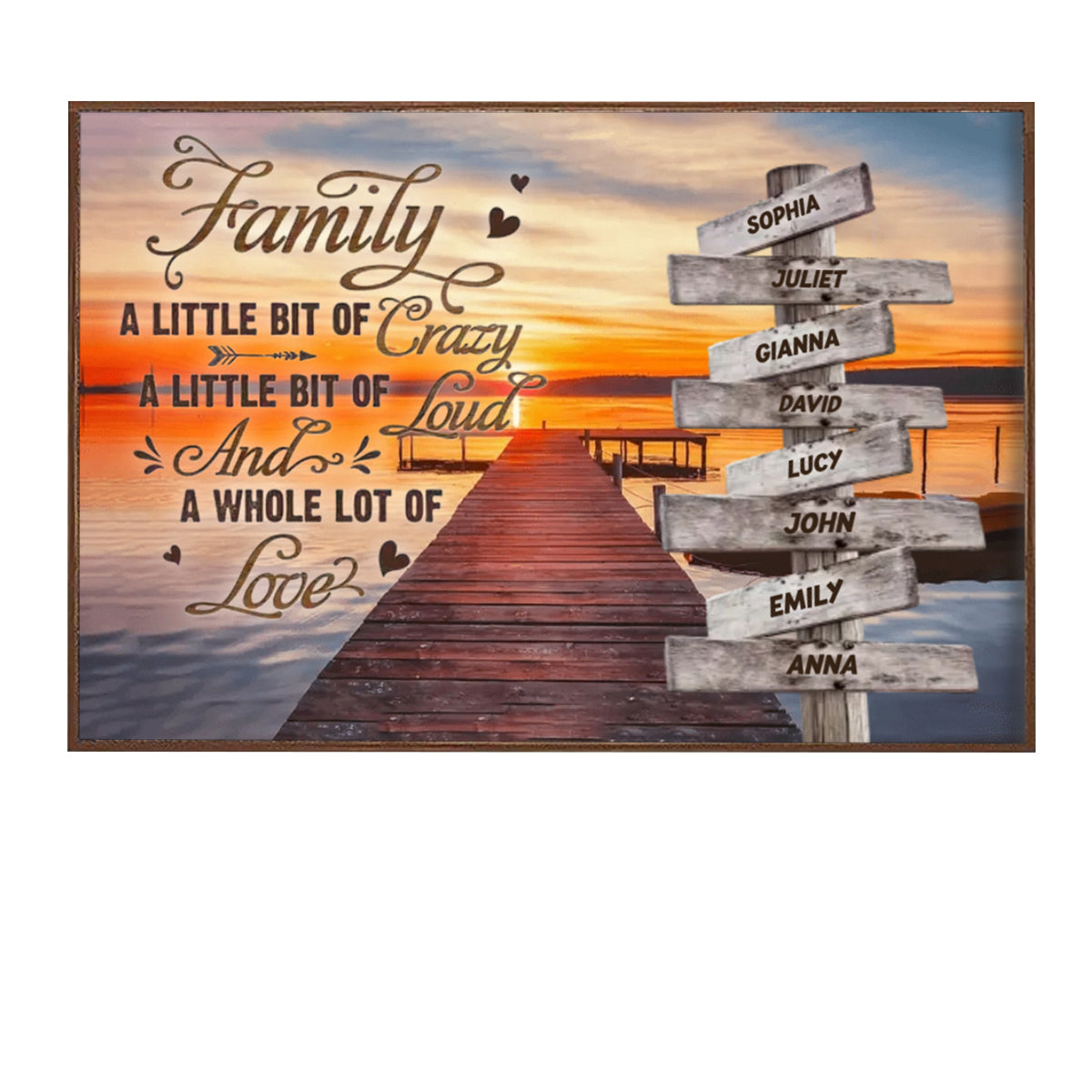 A Little Bit of Crazy, A Whole Lot of Love Family Love Personalized Canvas/Poster