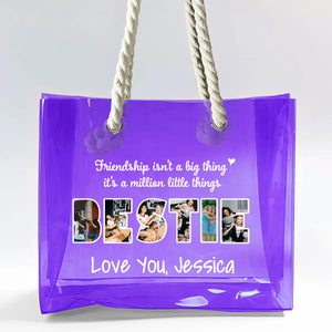 Always My Sister Forever My Friend Personalized Clear Beach Tote Bag